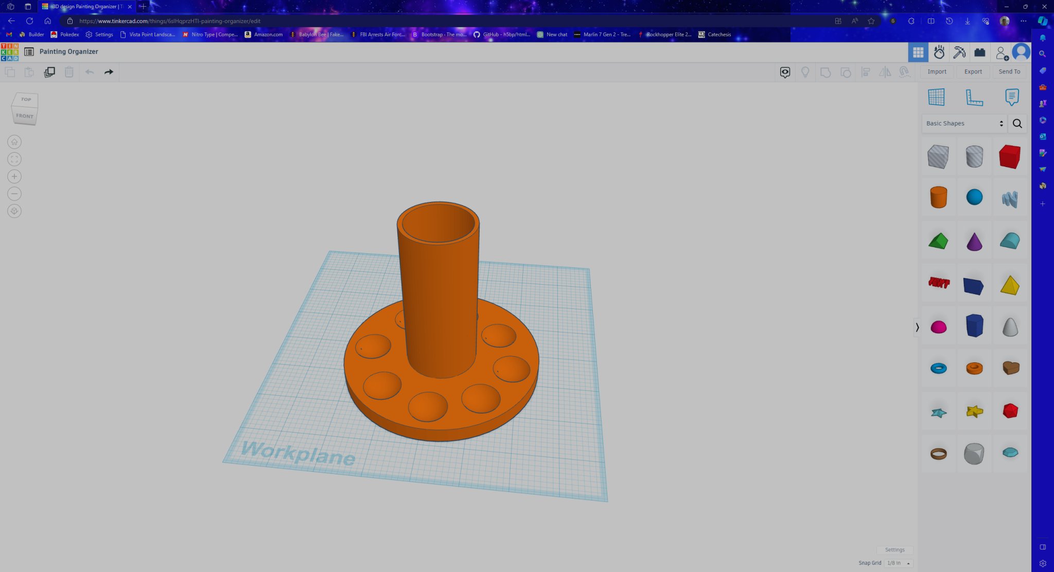 Bộ tổ chức màu vẽ với giá đỡ cọ và nước trung tâm