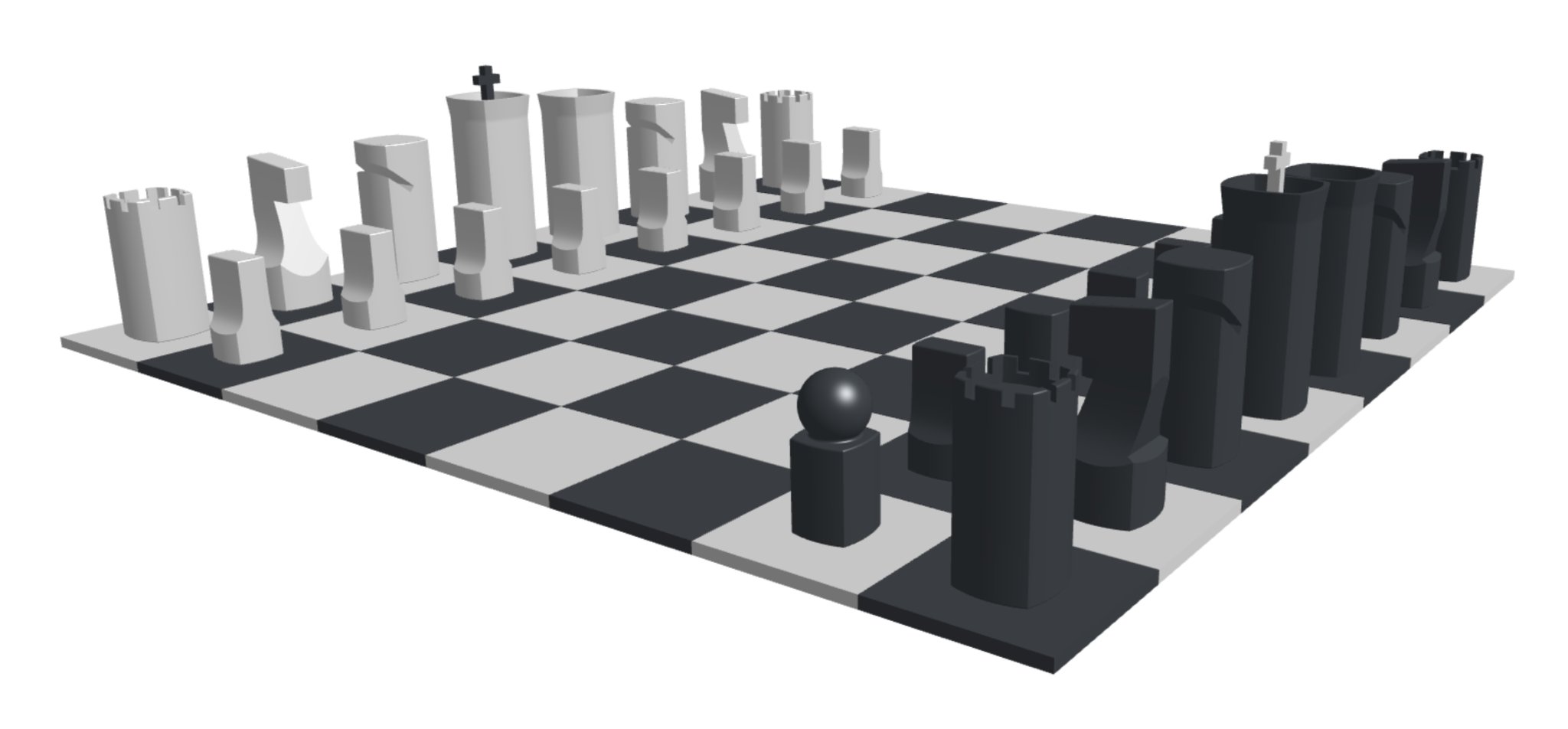 Bộ cờ vua tối giản phong cách hiện đại