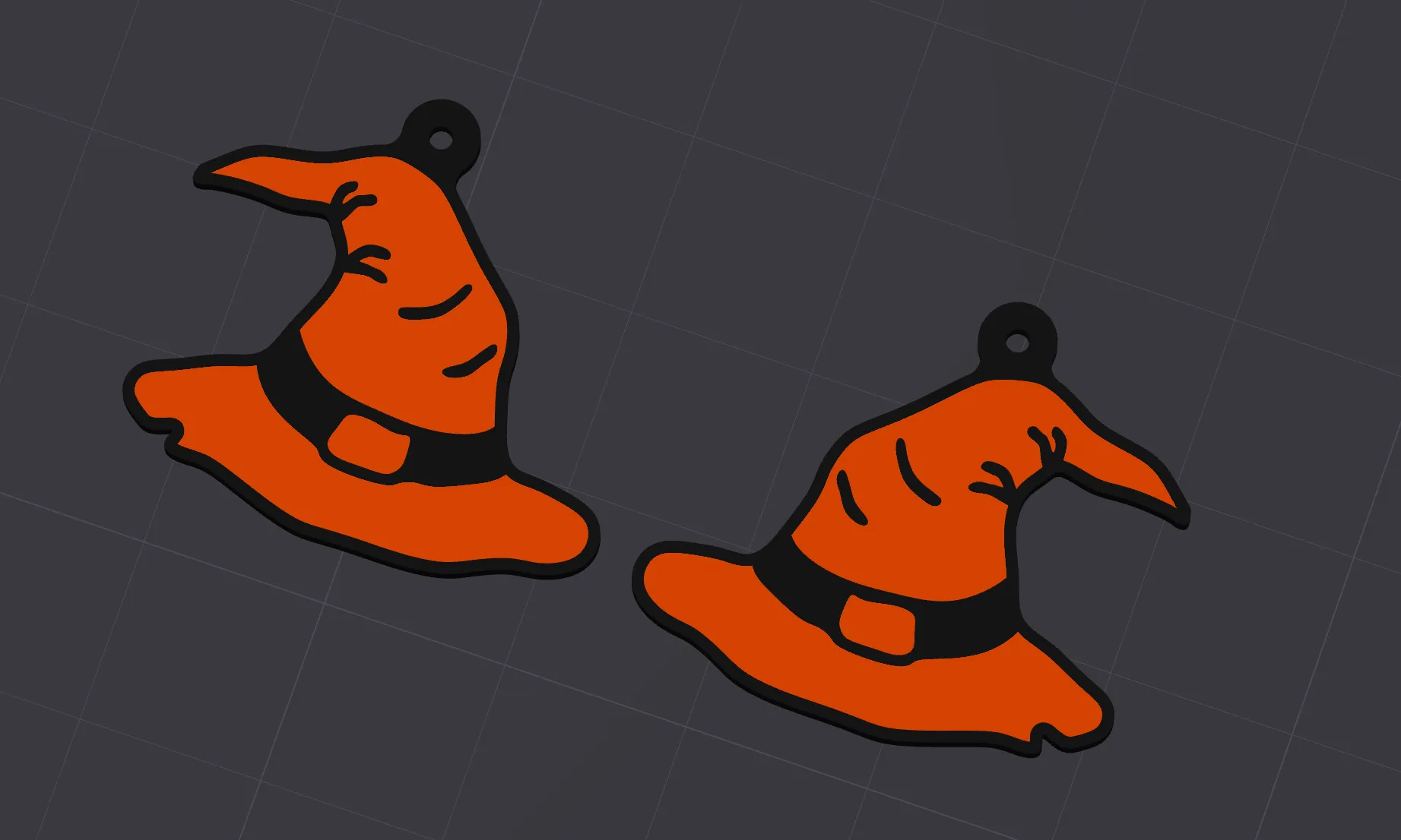 Bông tai mũ phù thủy hai màu cho Halloween