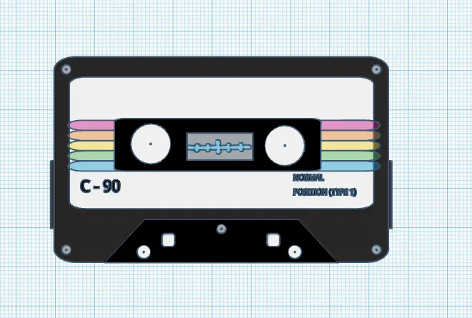 Mô hình băng cassette retro phong cách thập niên 80-90