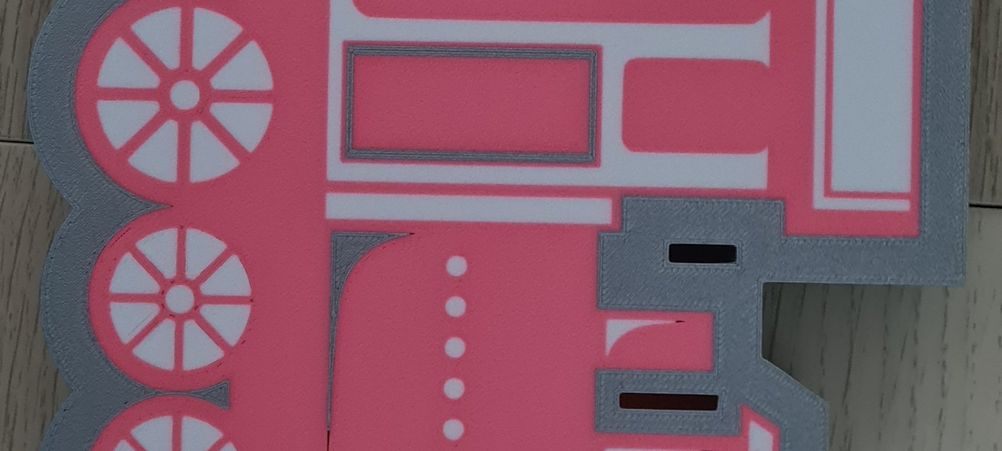 Tàu hỏa hồng dễ thương cho mô hình 3D