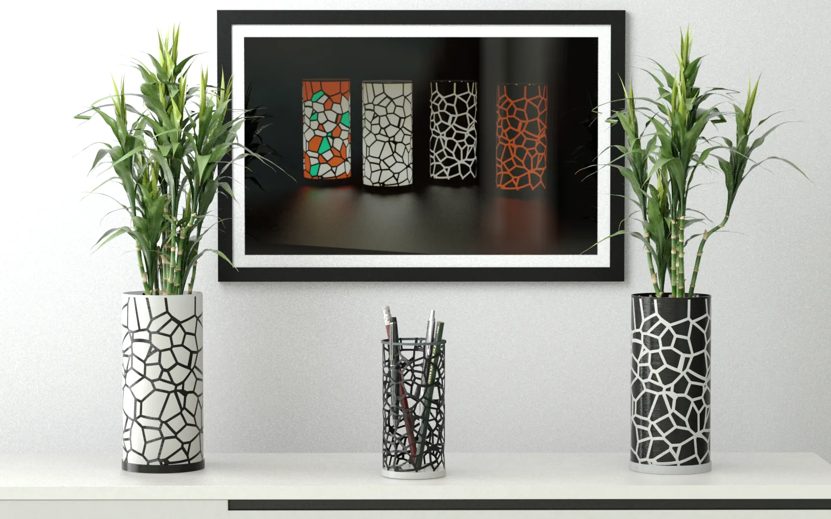 Đèn bàn hình bình hoa đa năng để bút