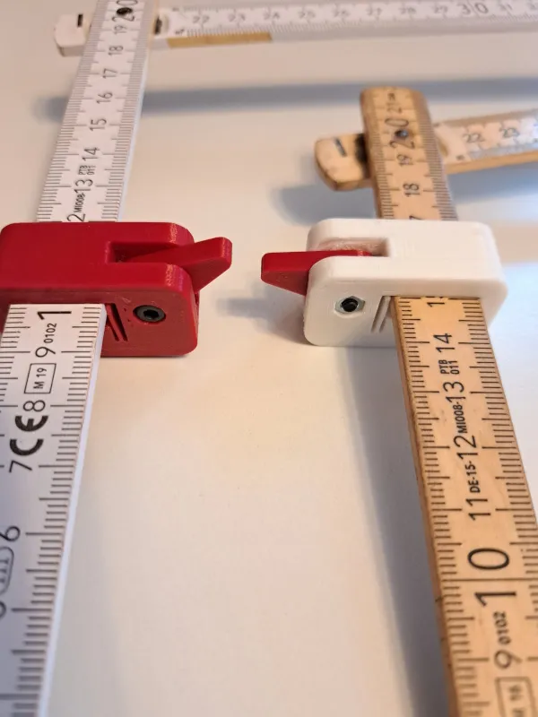 Giá đỡ cho thước đo với cơ chế kẹp exzenter