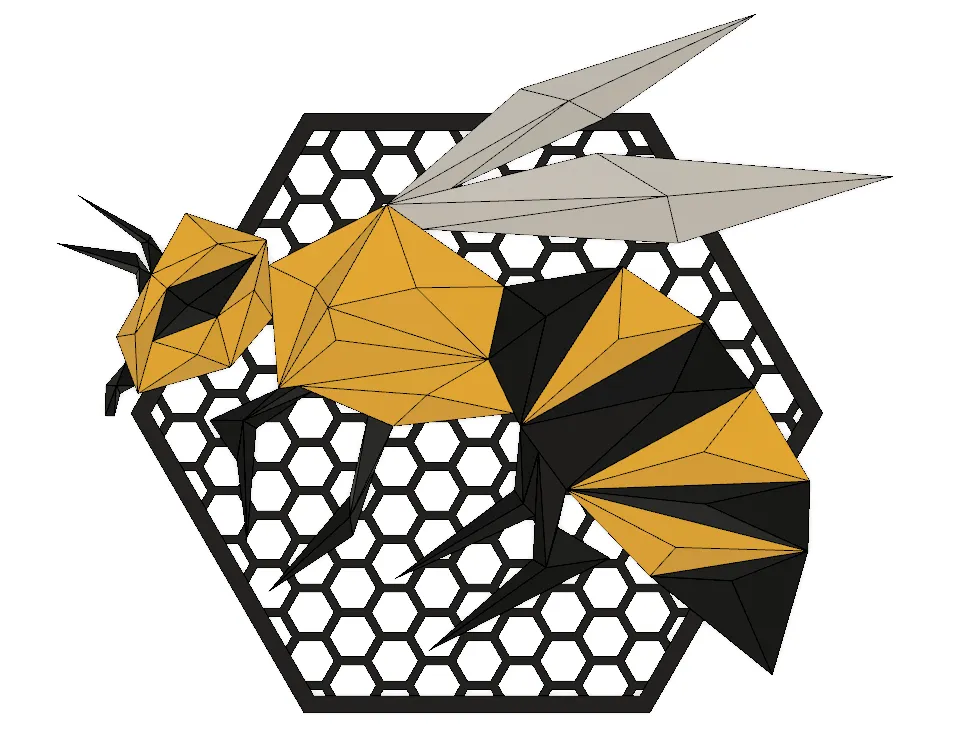 Bọ cạp trong tổ ong 3D đa sắc màu