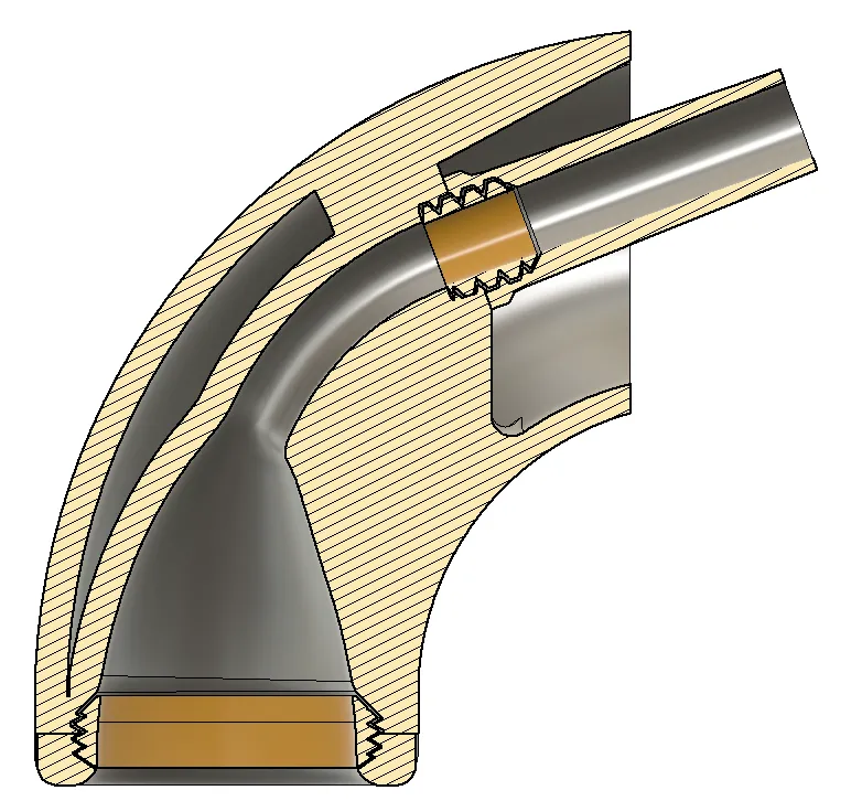 Mouthpiece tuba 90 độ Alcon 23 kiểu macaroni