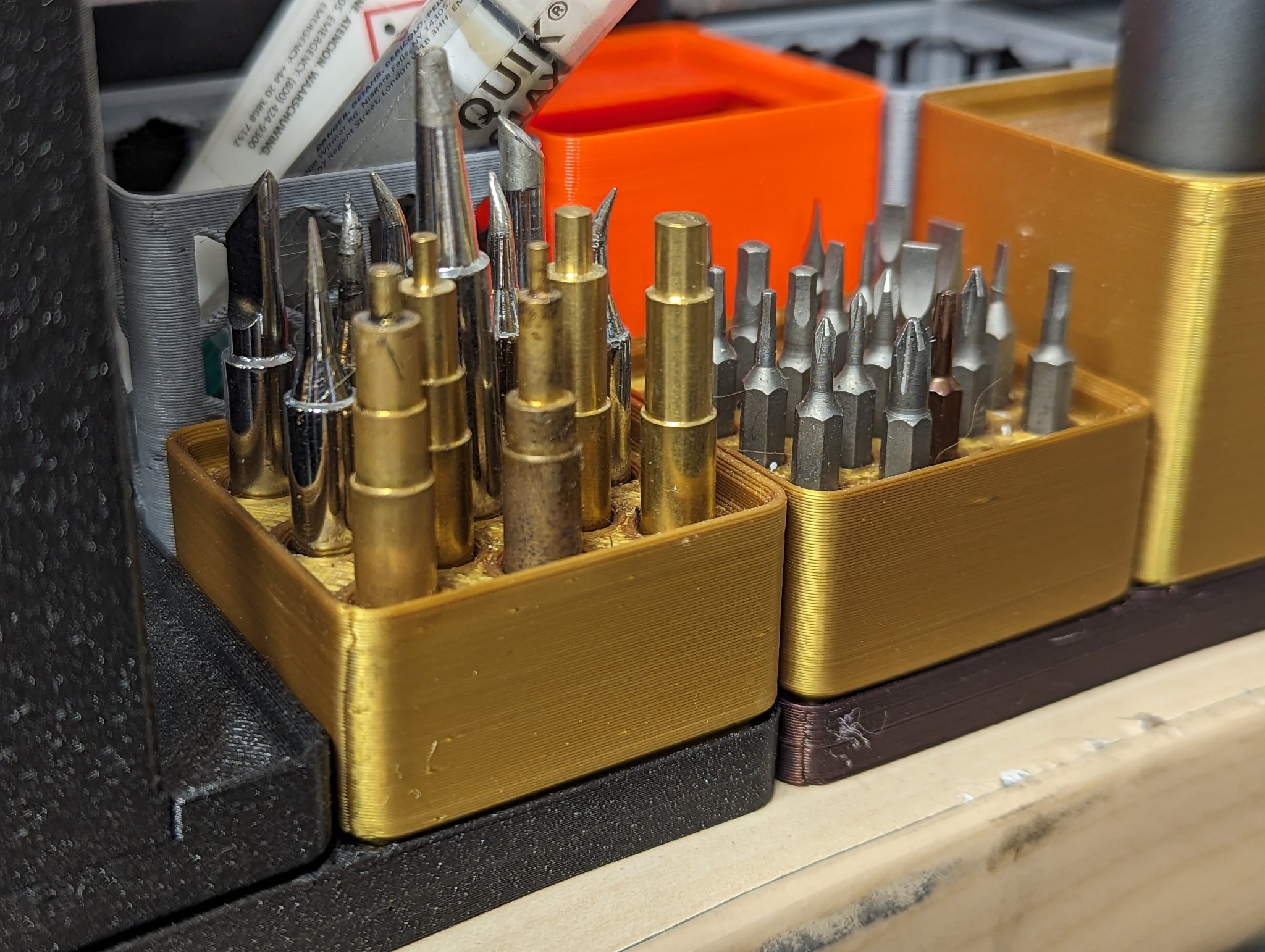 Khối Gridfinity 1x1 cho các bit lục giác 4mm