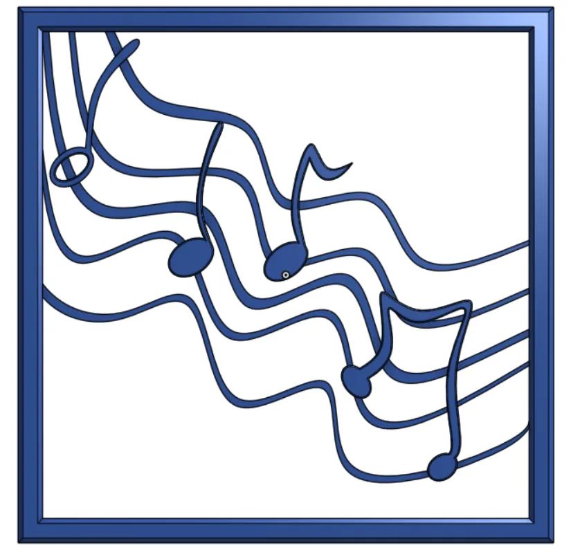 Khung hình nhạc với các nốt nhạc đa dạng