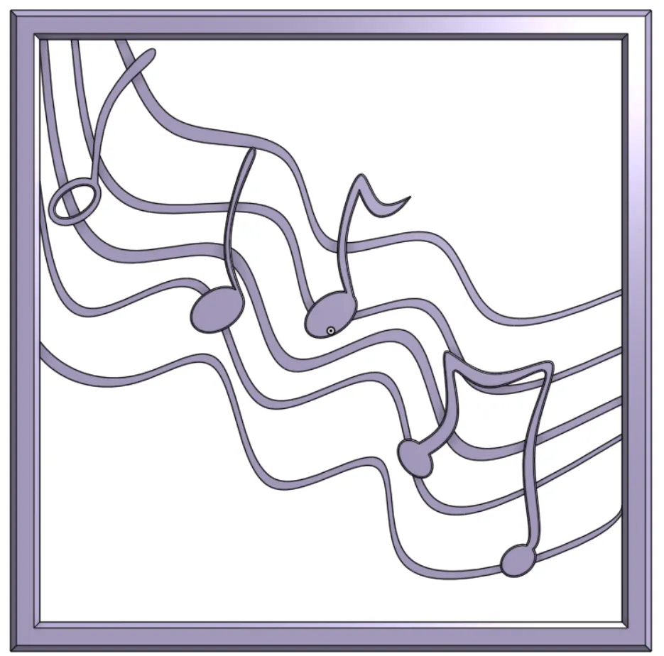 Khung hình nhạc với các nốt nhạc đa dạng