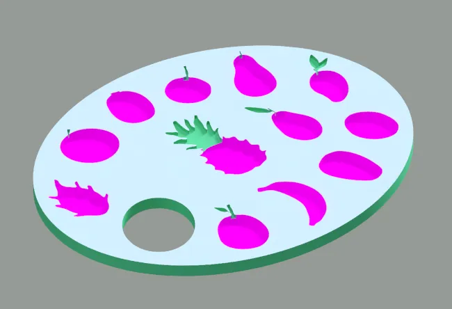 Bảng màu vẽ hình trái cây cho trẻ em