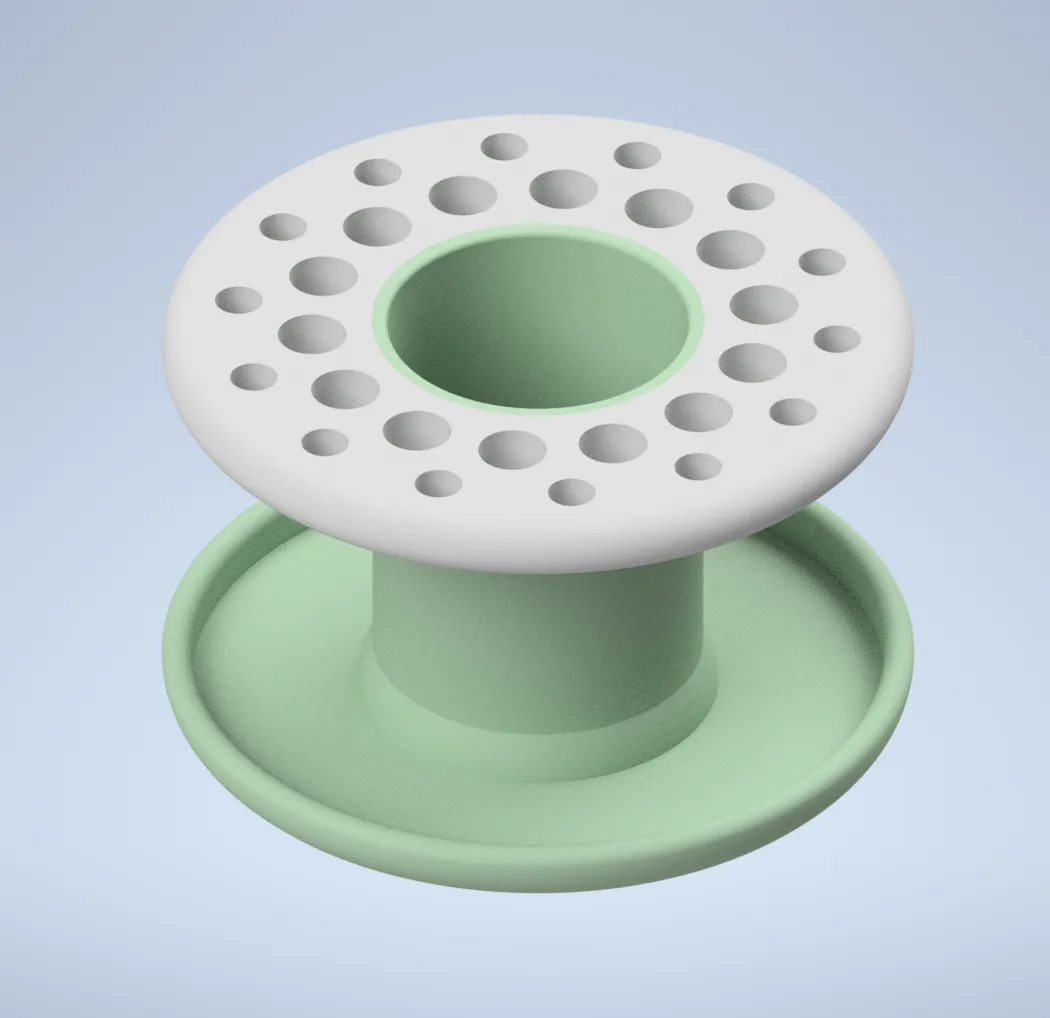 Giá đỡ cọ vẽ hai phần với cốc ở giữa