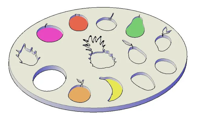 Bảng màu vẽ hình trái cây cho trẻ em