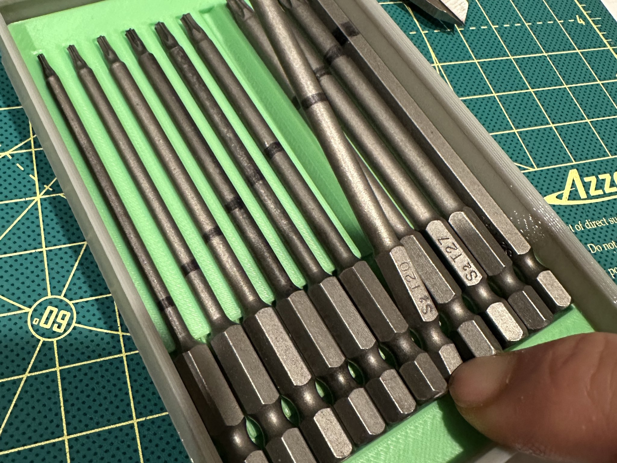 Giá đỡ bộ mũi vít Torx 11 món Temu (Chèn Gridfinity)