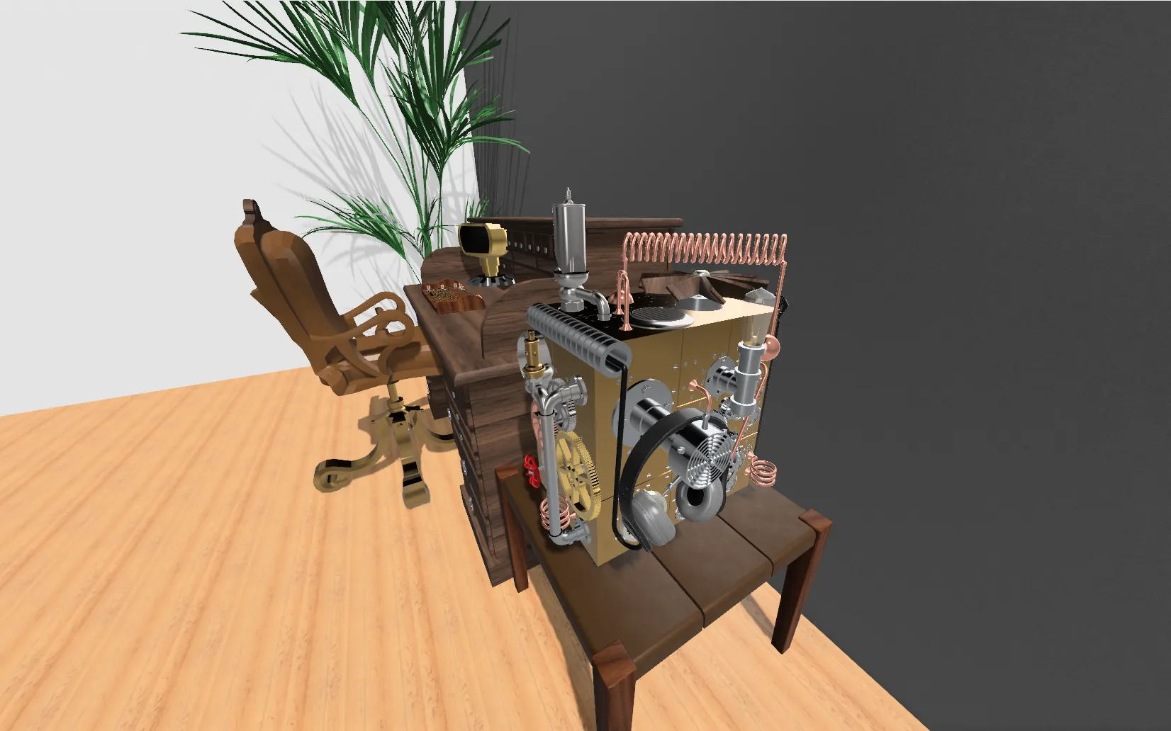 Phụ kiện thùng máy PC Qube 500 phong cách Steampunk