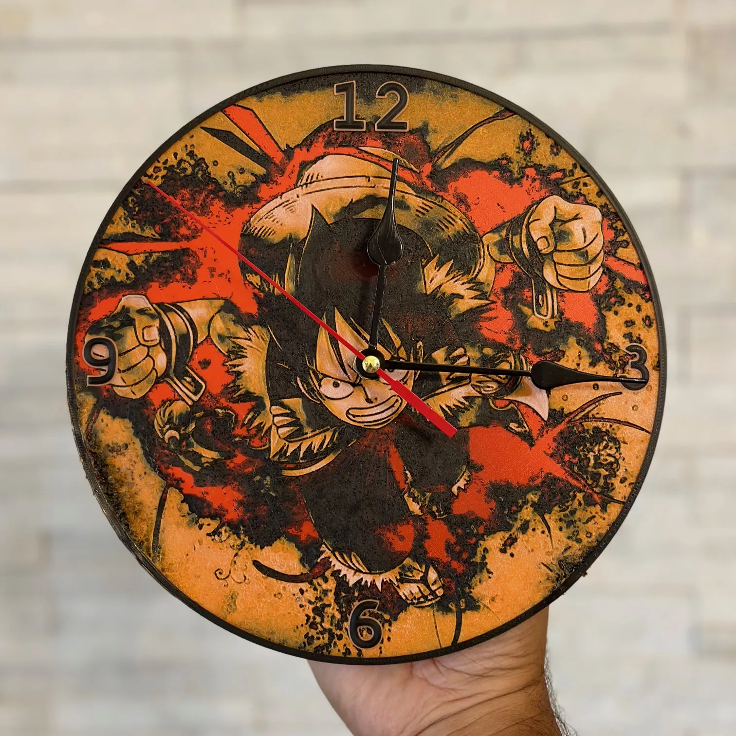 Đồng hồ Luffy Onepiece in màu độc đáo