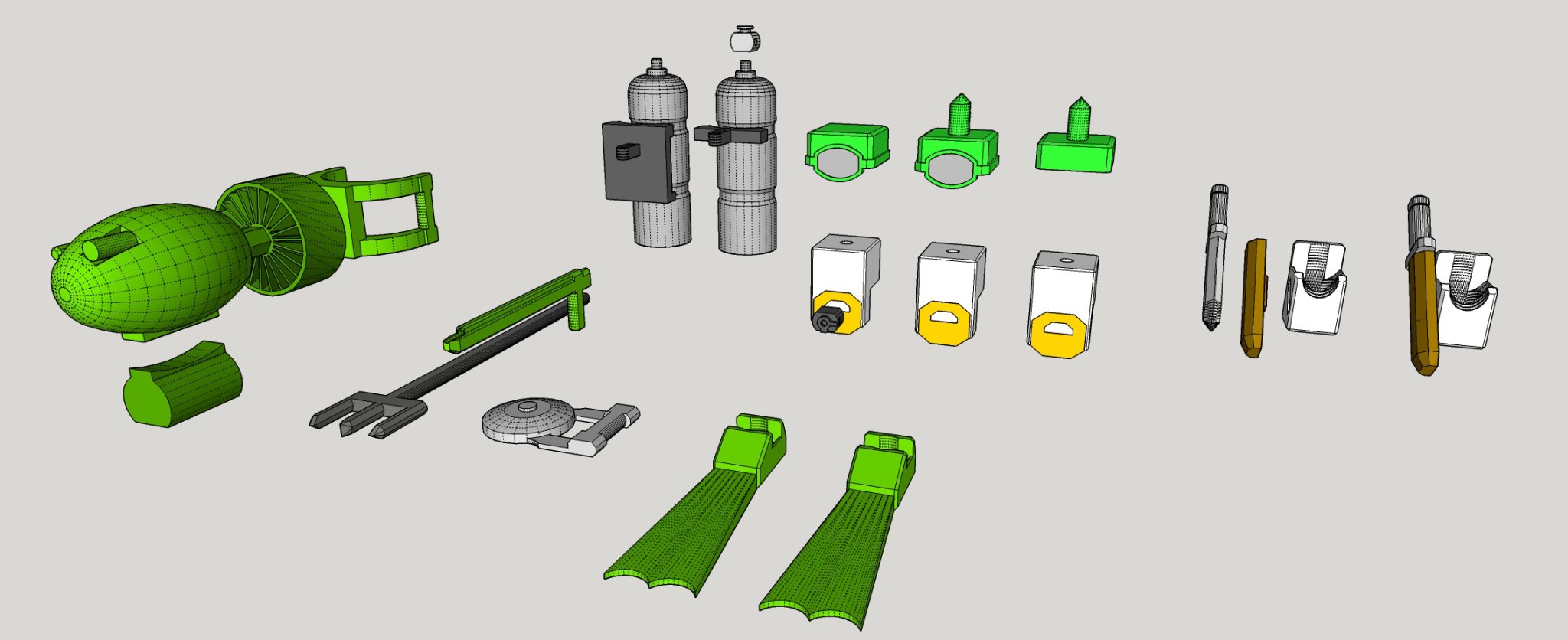 Bộ đồ chơi Người Nhái Mini 13 với phụ kiện lặn 3D