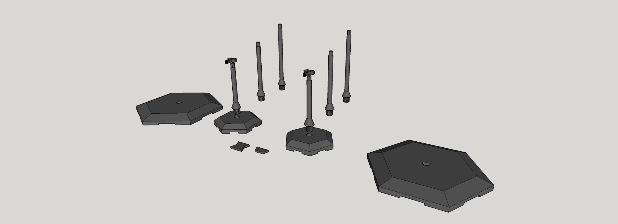 Giá đỡ hình Mini 13 với đế lục giác và chiều cao điều chỉnh