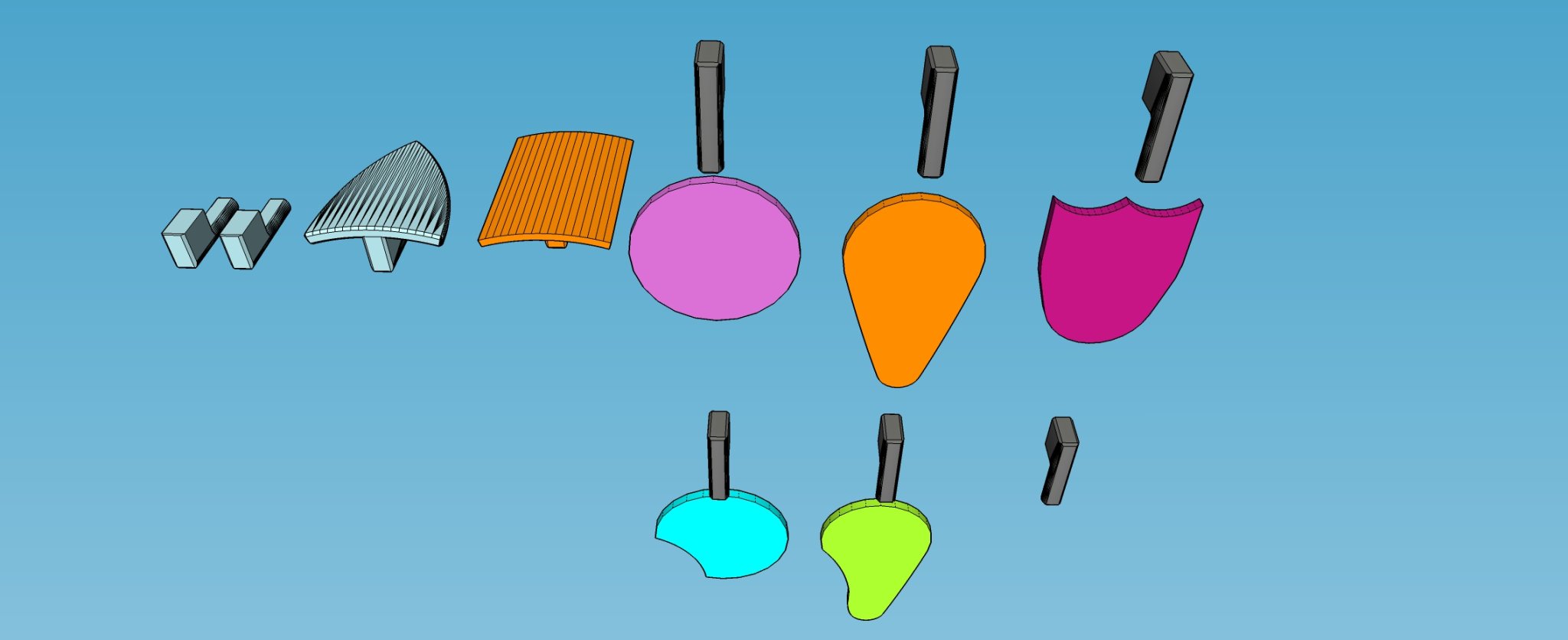 Bộ vũ khí cận chiến Mini 13 với các thiết kế khiên khác nhau