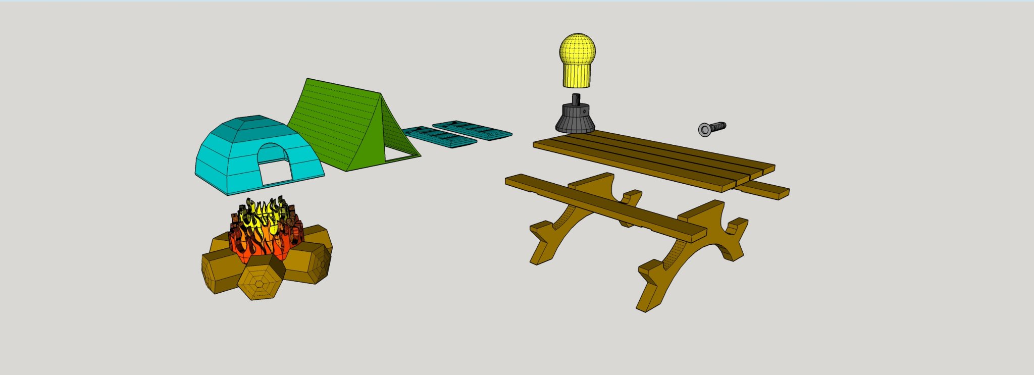 Bộ đồ chơi cắm trại Mini 13 với lều và đèn pin