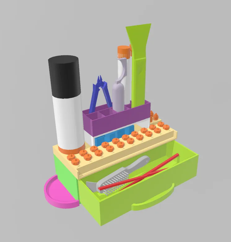 Giá đỡ công cụ in 3D với ngăn kéo tiện lợi