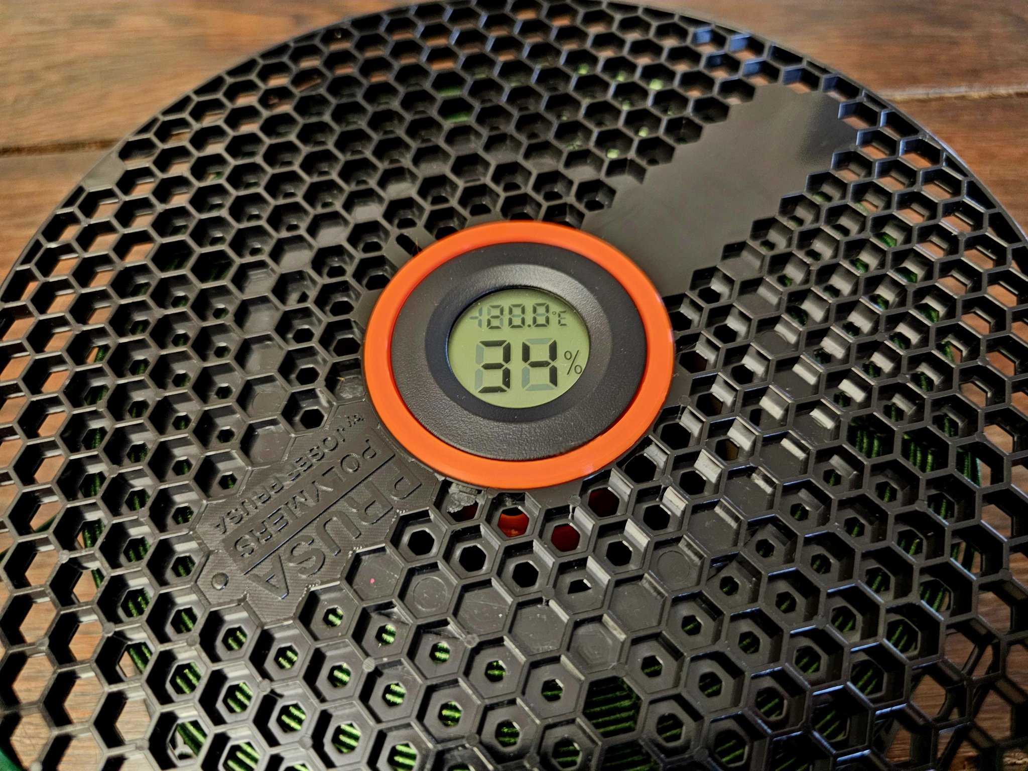 Container gel silic tích hợp hygrometer cho cuộn Prusament