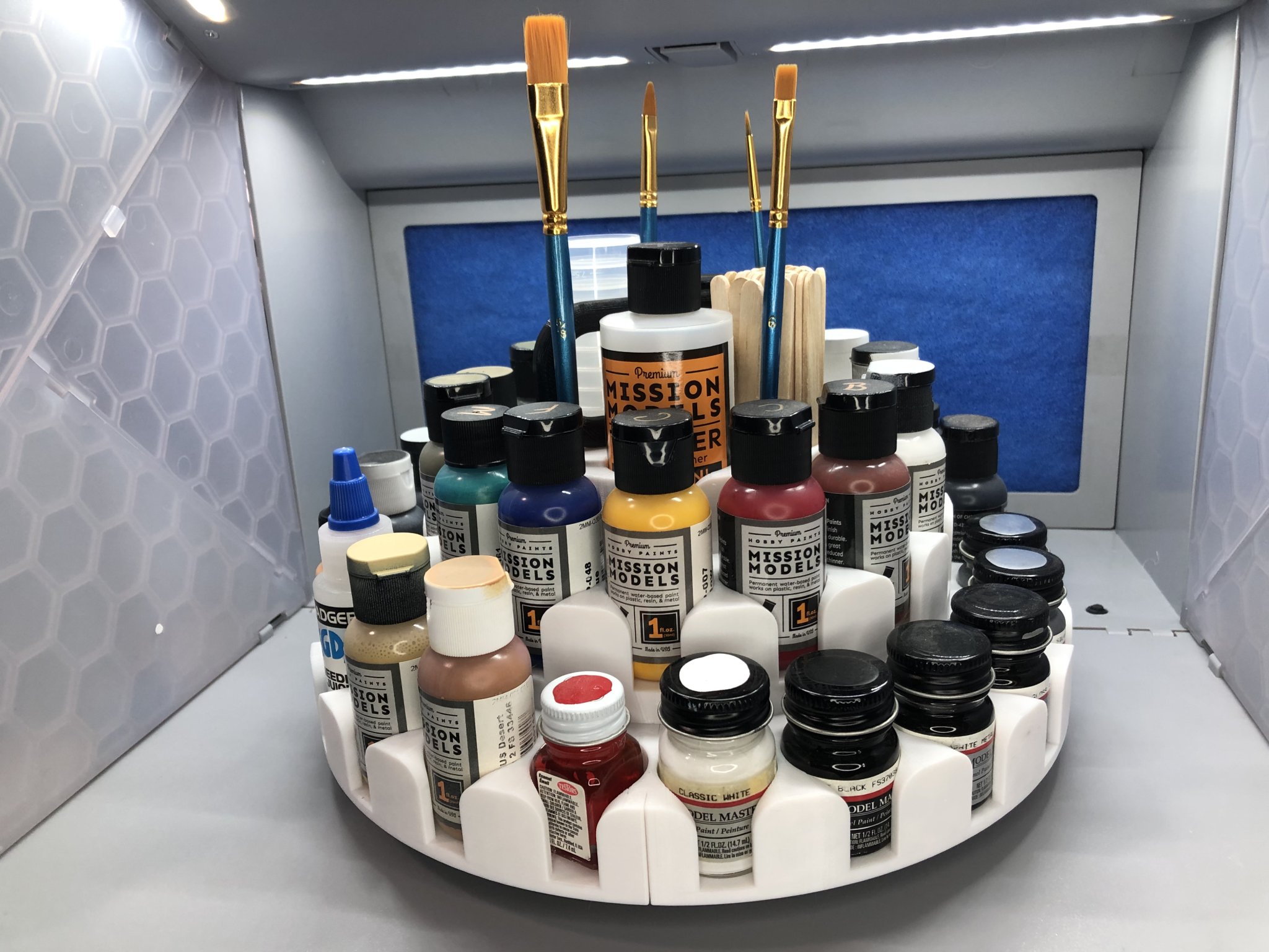 Giá đỡ sơn 35 chai với khay xoay Lazy Susan