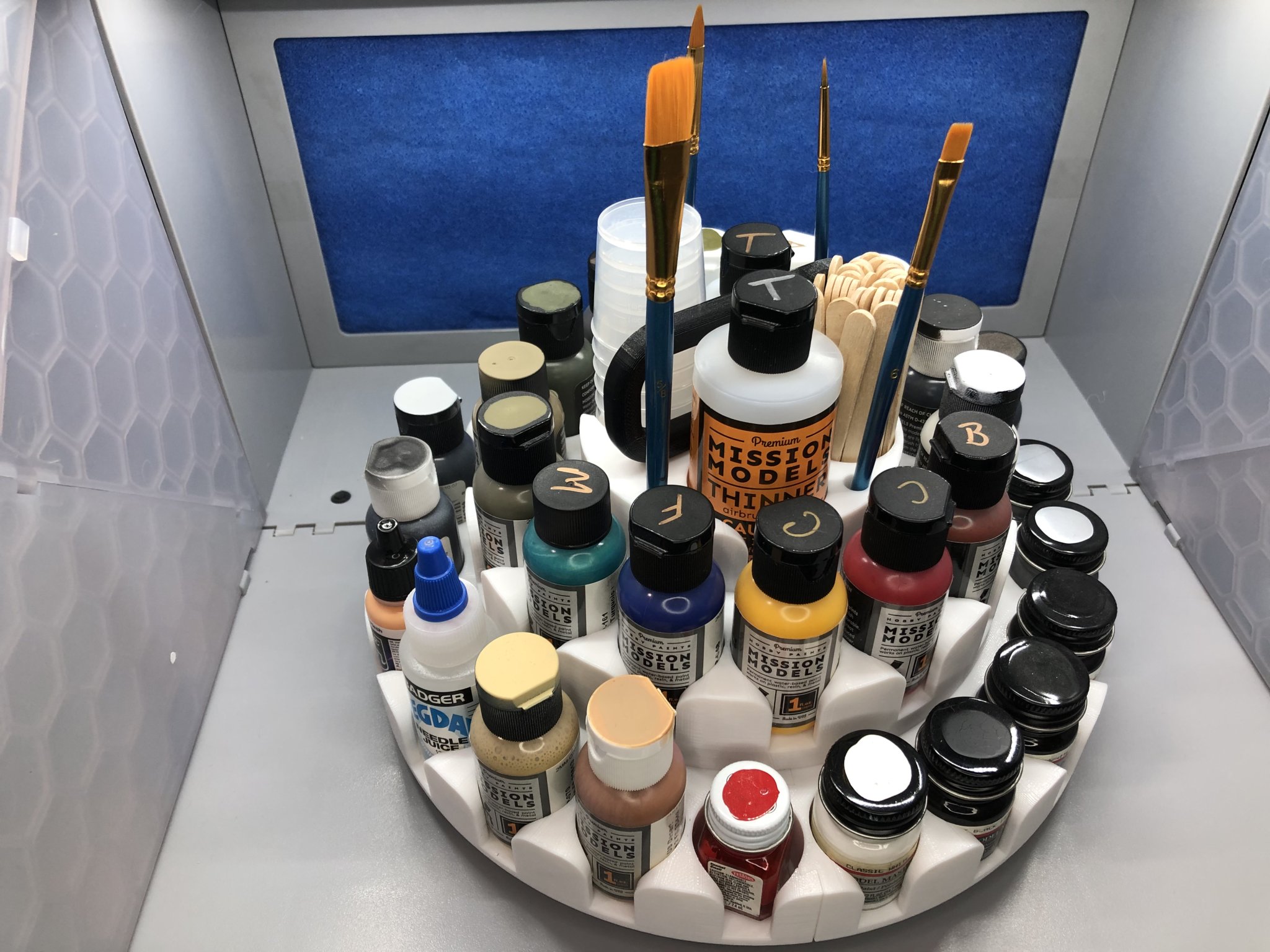 Giá đỡ sơn 35 chai với khay xoay Lazy Susan