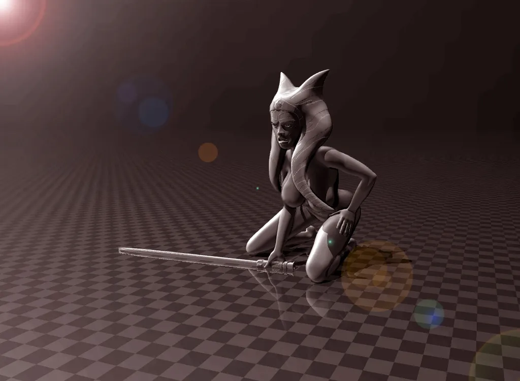 Nhân vật Ahsoka Tano trong Star Wars với đèn kiếm