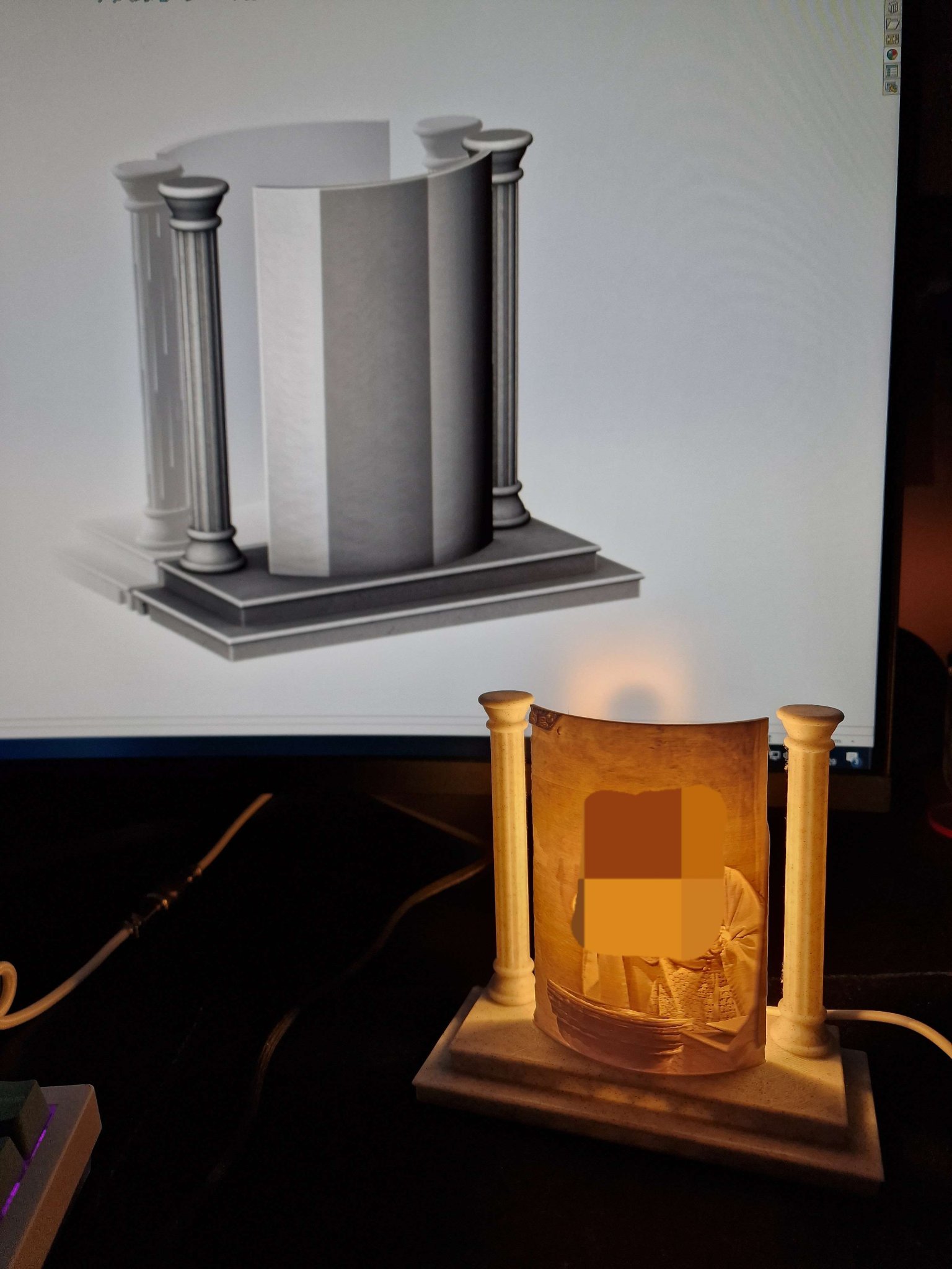 Đèn Lithophane đứng trang trí nội thất 3:4