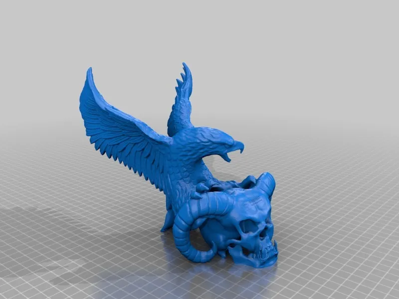 Xương đầu quỷ và đại bàng trong nghệ thuật điêu khắc 3D