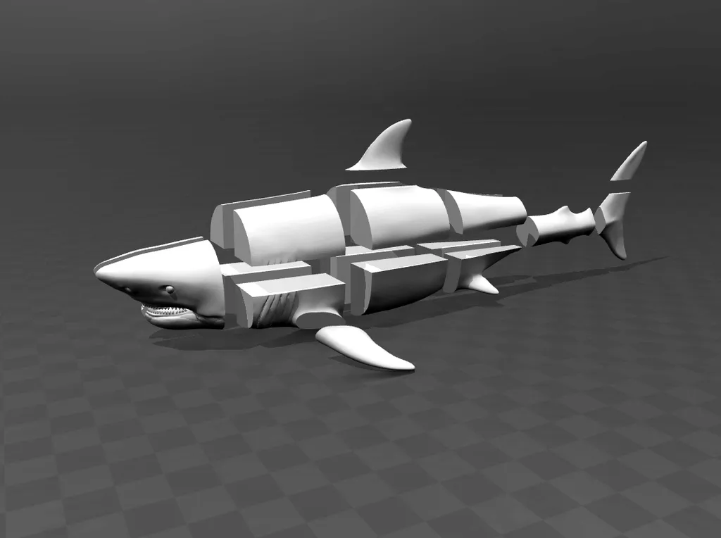 Cá mập trắng lớn tỷ lệ 1:1