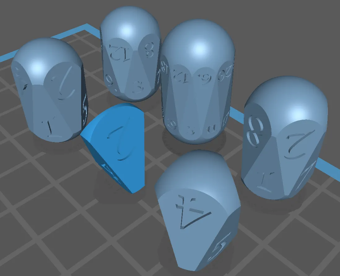 Xúc xắc dạng viên thuốc có số và không có số