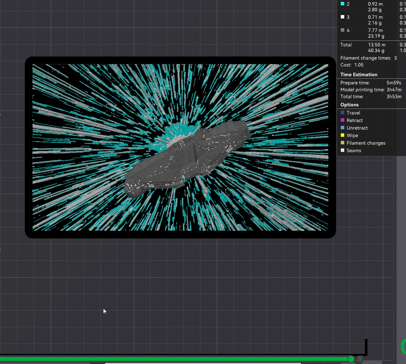 Chiếc Falcon Thiên Niên Kỷ in 3D phong cách Hueforge