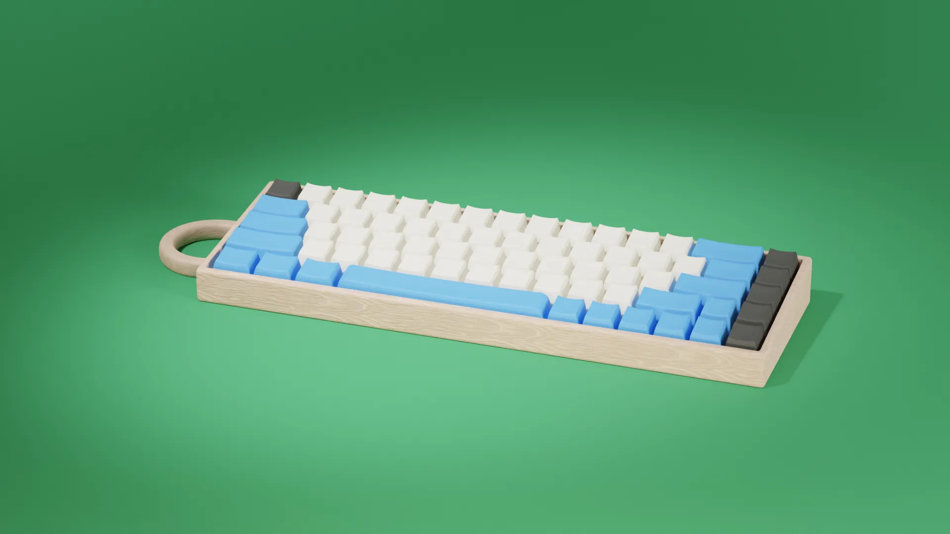 Móc khóa hình bàn phím gỗ mượt mà