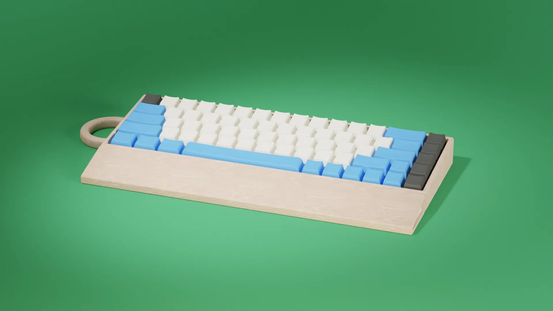 Móc khóa hình bàn phím gỗ mượt mà