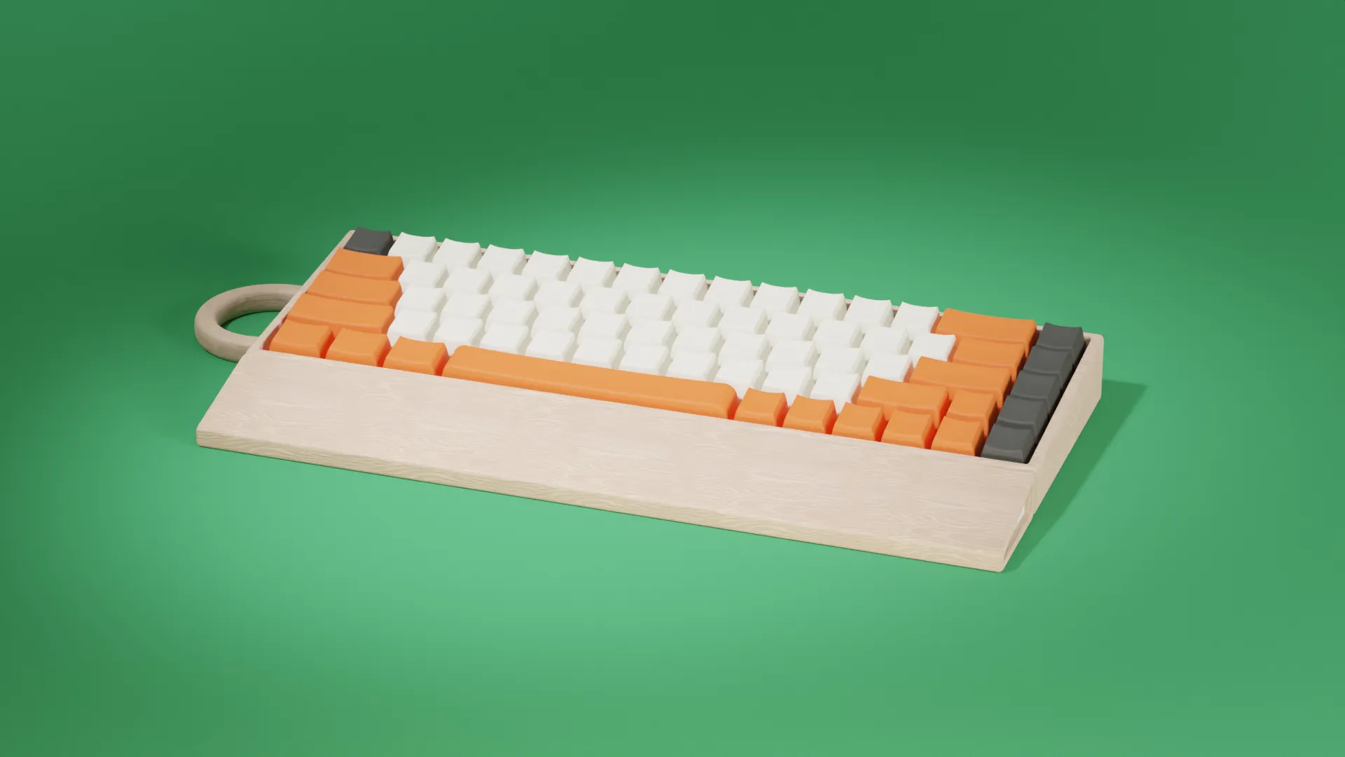 Móc khóa hình bàn phím gỗ mượt mà