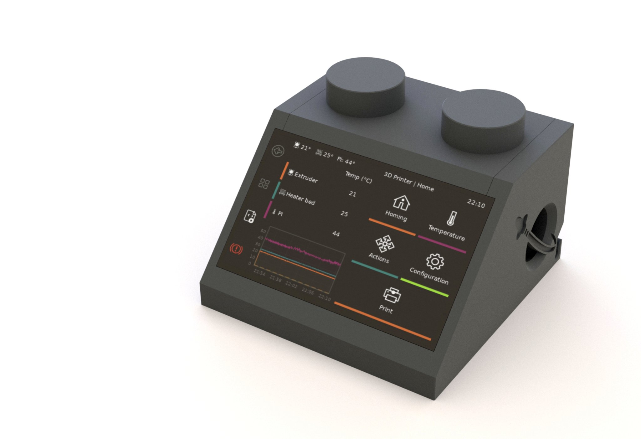 Vỏ BTT PiTFT70 cho màn hình KlipperScreen 7 inch