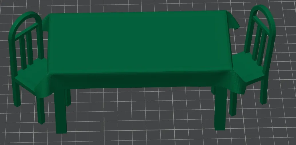 Bộ bàn ghế và khăn trải bàn cho búp bê