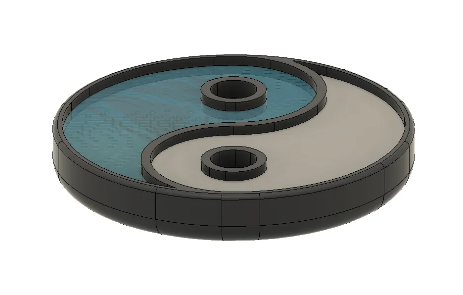 Khay vườn zen yin & yang cho cát và nước với chậu nhỏ trồng cây