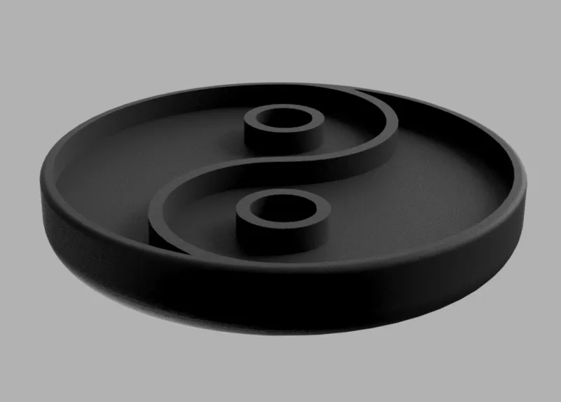 Khay vườn zen yin & yang cho cát và nước với chậu nhỏ trồng cây