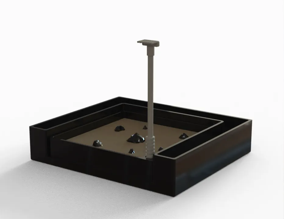 Vườn thiền mini với chậu rêu cho bàn làm việc