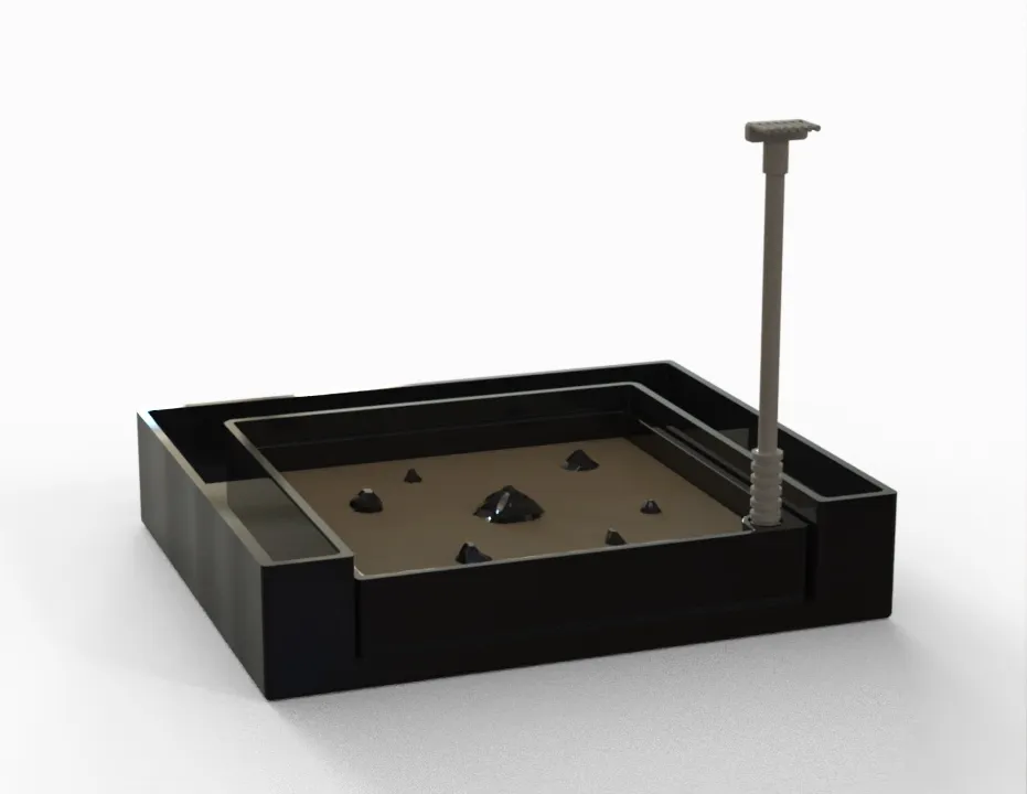 Vườn thiền mini với chậu rêu cho bàn làm việc