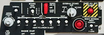 Tiêu đề Hộp nút bảng điều khiển dọc bên trái F5E Tiger Tóm