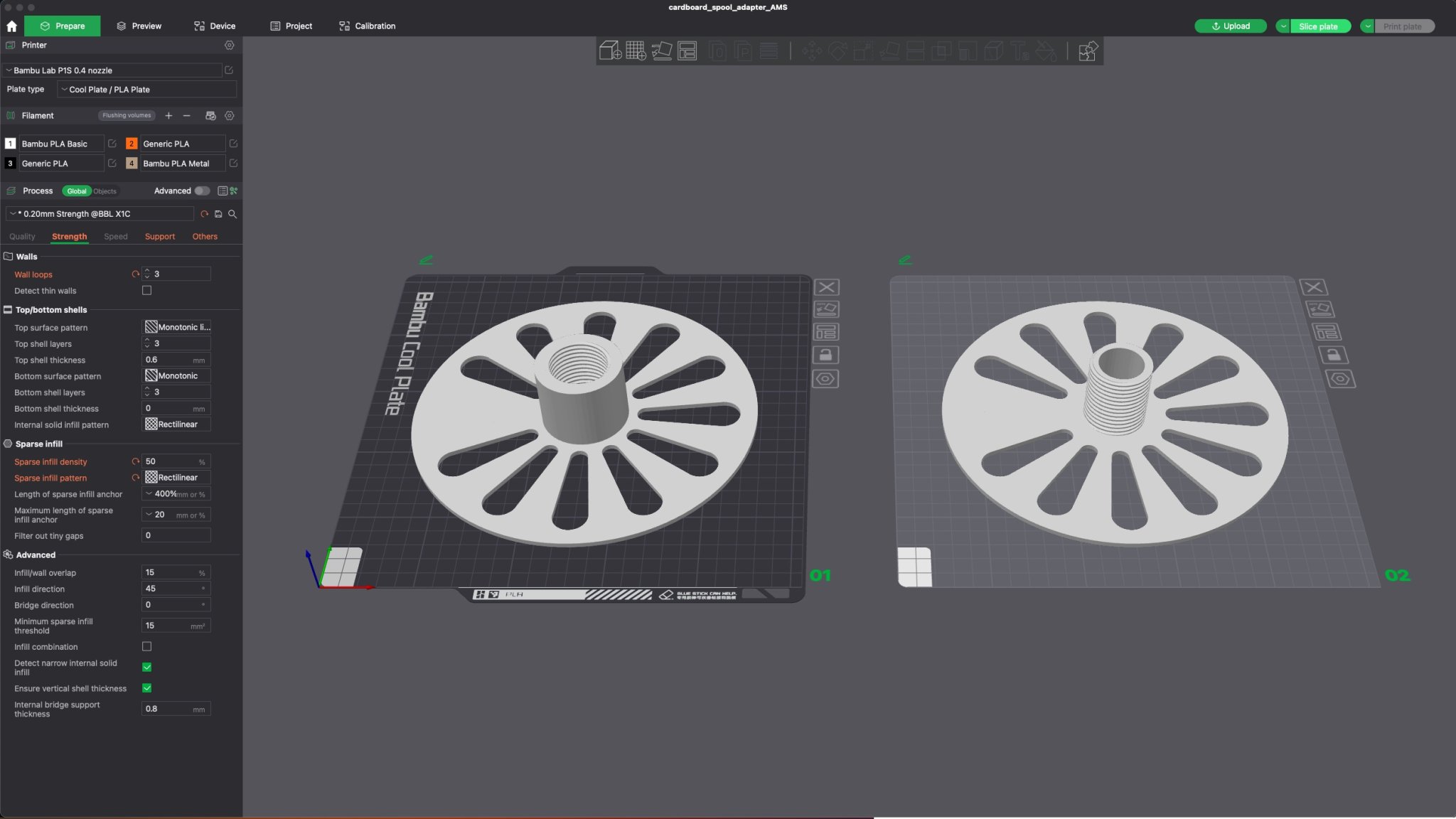 Bộ chuyển đổi cuộn giấy cho Bambulab AMS bởi JuroH