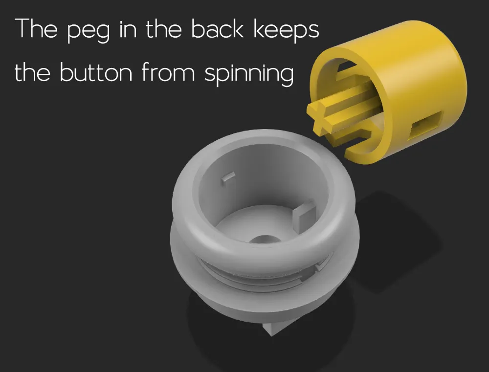 Nút Arcade Lõm Vặn Vào Tùy Chỉnh - Chắc Chắn Không Xoay Hay Tuột Ra