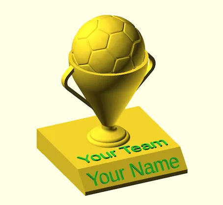 Tiêu đề Soccer Trophy OpenSCAD Cải tiến Tóm tắt Cúp bóng đá