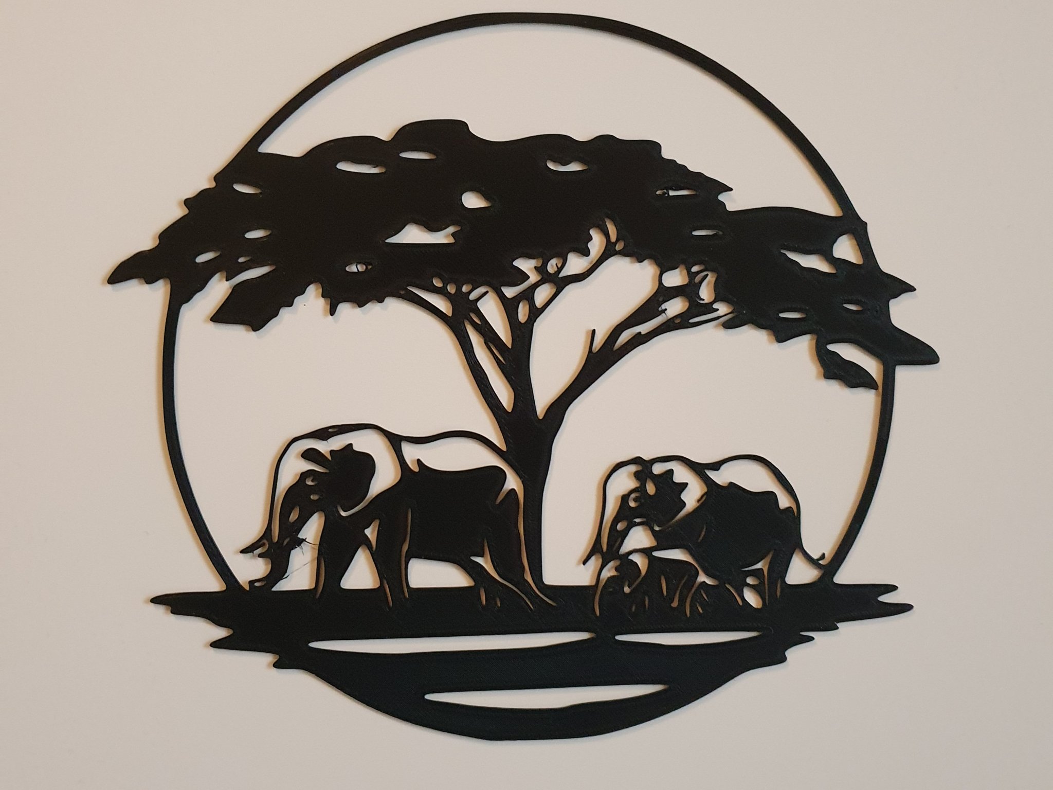 Elephant Forest Scene Wall Decor