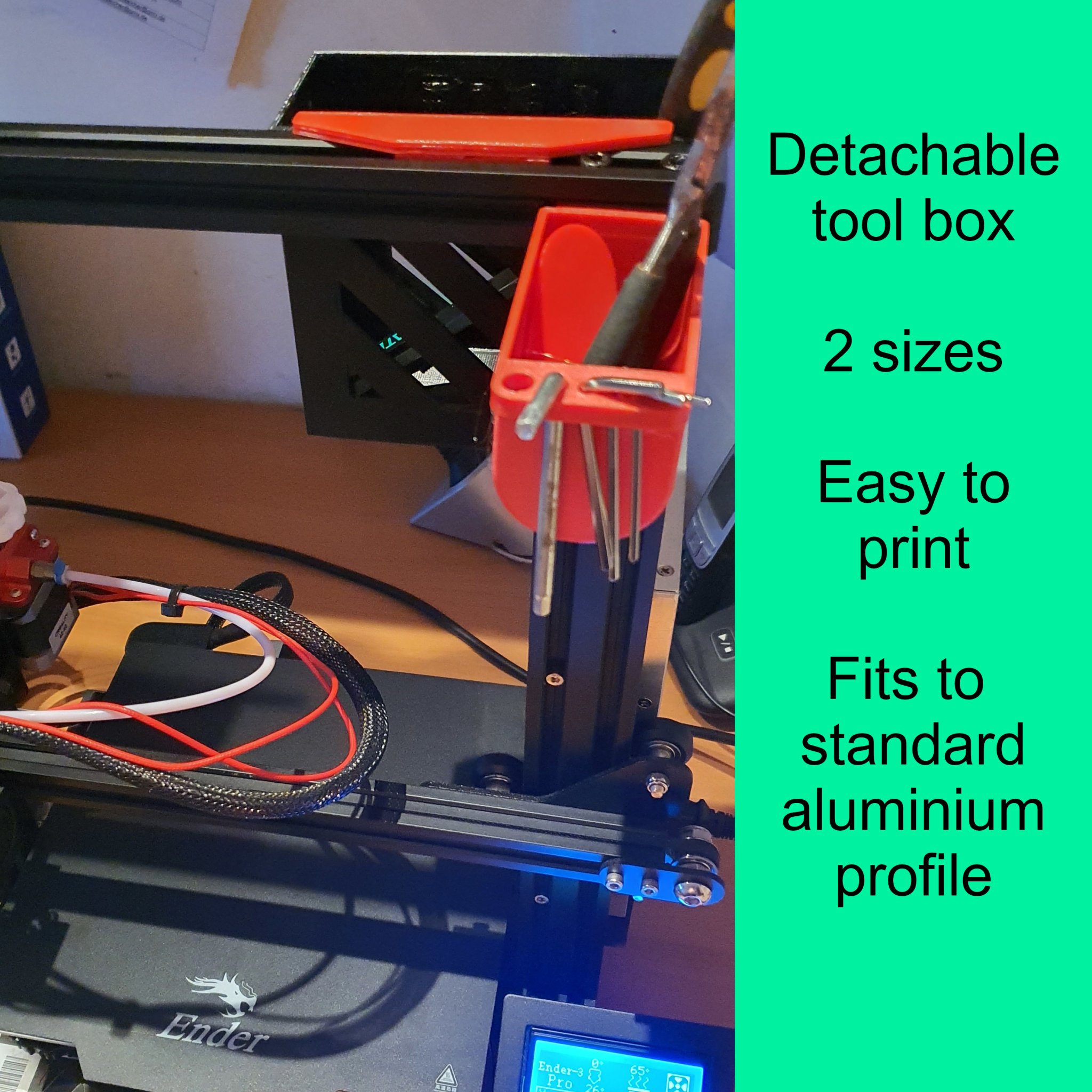 Tiêu đề Hộp công cụ có thể tháo rời cho profile nhôm của máy