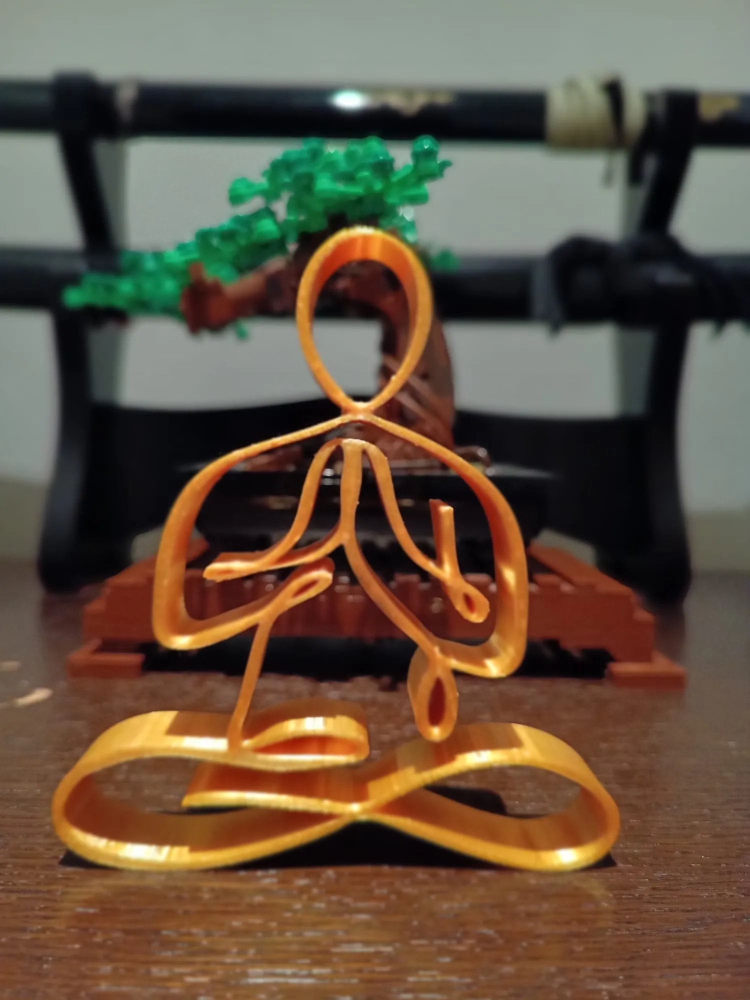 Zen Praying Line Art Sculpture