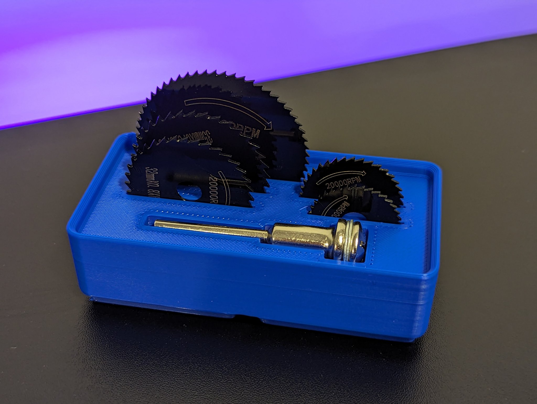 Gridfinity 1x2 for HSS Mini Round Saw Blade Set