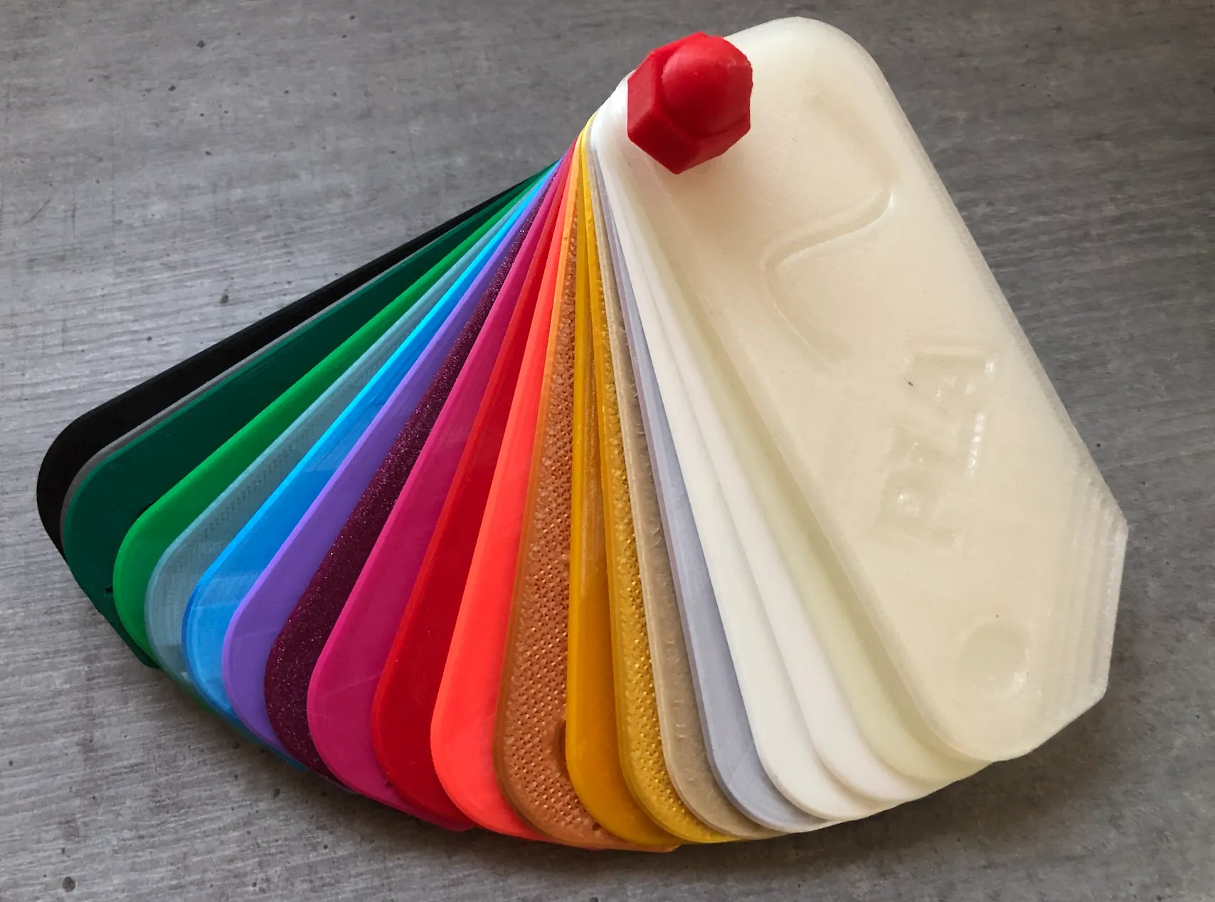 Tiêu đề Filament swatch PLA Filament Farbmuster PLA Tóm tắt In mẫu